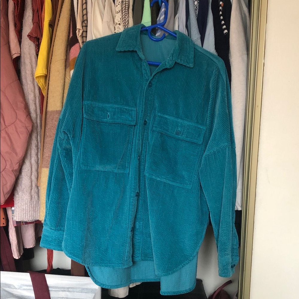 Teal Corduroy “Shacket”